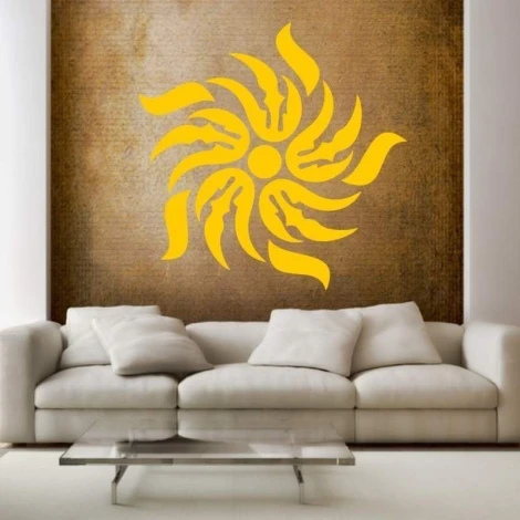 Painting template 02X 23 abstract 1840 - Living room arrangement. Brown walls, light furniture.