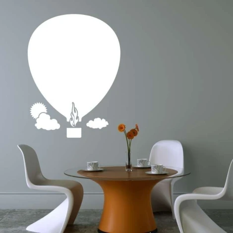 Dry-erase board 005 balloon clouds - Styled in a modern room with gray walls and light furniture.