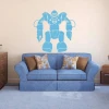 Sticker 03X 22 robot 1841 - Living room setup with light-colored walls and a blue sofa with cushions.