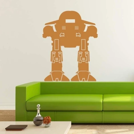 Sticker 03X 22 robot 1842 - Decor in a child\'s room. Light-colored walls, green sofa.