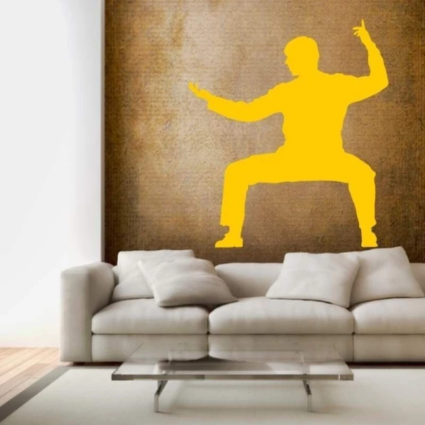Painting template 02X 04 karate 1867 - Living room setup with brown walls and minimalist furniture.