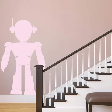 Painting template 02X 09 robot 1845 - Hallway arrangement. Light-colored walls, brown-toned stairs.