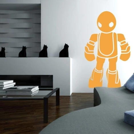 Painting template 02X 09 robot 1849 - Decor in a child\'s room. Light-colored walls, modern furniture.
