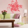 Floral painting template 02X 12 - Living room arrangement with light walls and natural wood furniture.