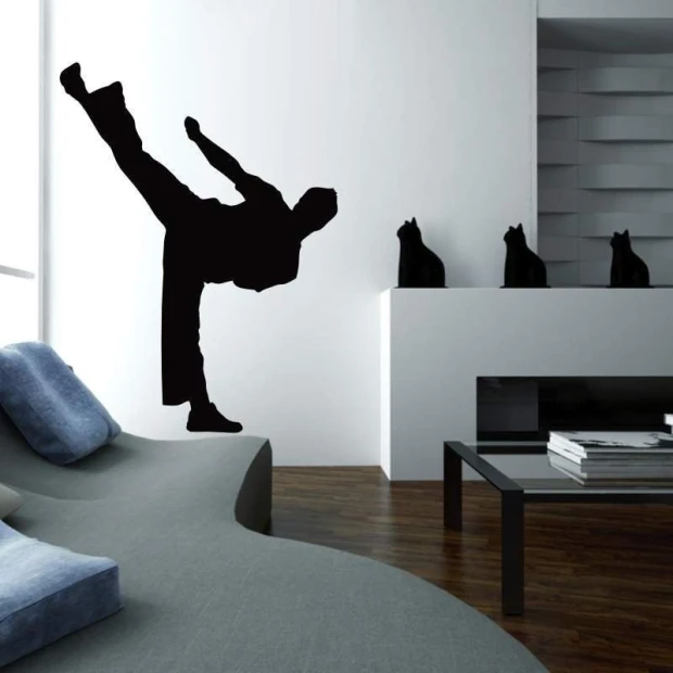 Painting template 02X 21 karate 1861 - Living room setup with light walls, modern furniture, and minimalist style.