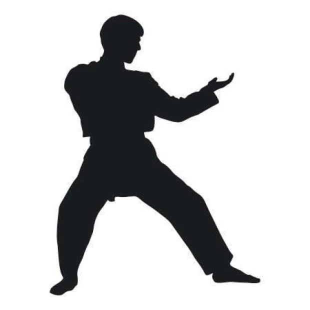 Painting template 02X 21 karate 1863 - Graphic design featuring a karate silhouette with an raised hand.