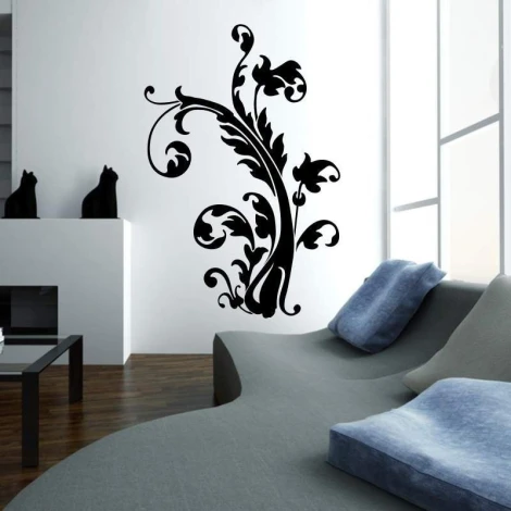 Floral painting template 02X 22 - Living room setup with light-colored walls and modern furniture.