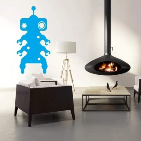 Painting template 02X 24 robot 1848 - Living room setup with light walls, modern furniture, and a fireplace.