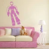 Painting template 02X 24 robot 1850 - Living room setup with light-colored walls and a pink sofa with cushions.