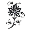Painting template 02X 22 flower 1882 - Graphic design featuring a large flower shape with delicate leaves and vines.