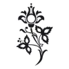 Painting template 02X 24 flower 1884 - Graphic design featuring a stylized flower with leaves and branches.