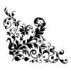 Sticker 03X 22 floral 1873 - Graphic design featuring black stylized leaves and flowers in a complex arrangement.