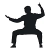 Sticker 03X 04 karate 1867 - Graphic design. Karate figure in dark color on a white background.