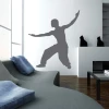 Sticker 03X 04 karate 1868 - Living room setup with gray walls and modern furniture.