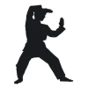 Karate sticker 03X 08 - Graphic design featuring a silhouette in a karate pose with raised hands.