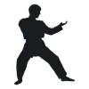 Sticker 03X 08 karate 1863 - Graphic design featuring a karate silhouette with extended arms and legs.