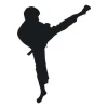 Sticker 03X 08 karate 1862 - Graphic design. Black figure performing a karate kick.