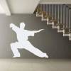 Sticker 03X 18 karate 1858 - Graphic design. Karateka figure in a dynamic pose on a gray background.