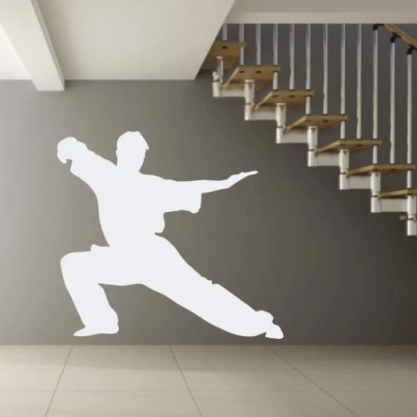 Sticker 03X 18 karate 1858 - Graphic design. Karateka figure in a dynamic pose on a gray background.