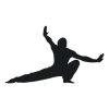 Sticker 03X 21 karate 1859 - Graphic design. Silhouette of a figure in a dynamic karate pose.