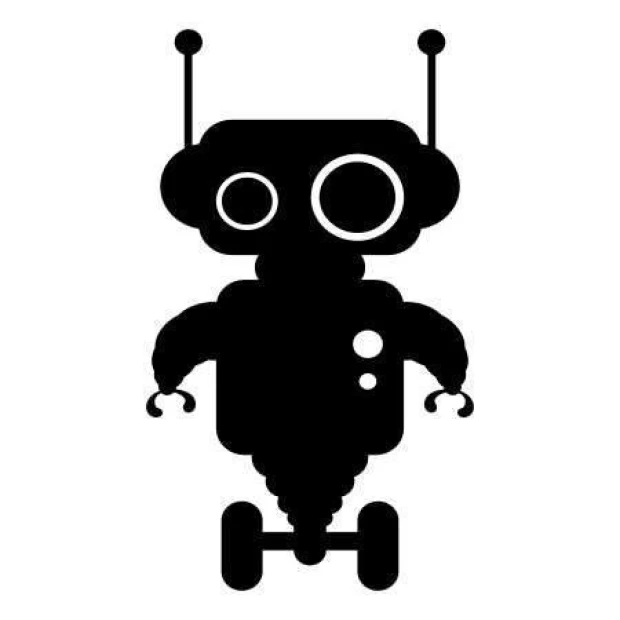 Sticker Robot 03X 09 1847 - Graphic design featuring a robot with big eyes, antennas, and wheels.