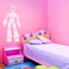 Sticker 03X 12 robot 1850 - Decor in a child\'s room with pink walls and light-colored furniture.
