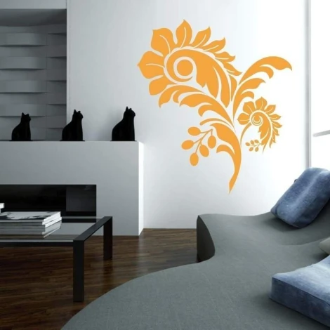 Sticker 03X 04 plant 1881 - Living room arrangement. Light-colored walls, gray furniture.