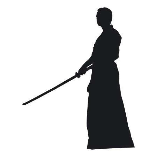 Sticker 03X 22 combat sports 1864 - Graphic design. Silhouette figure holding a sword in a dynamic pose.