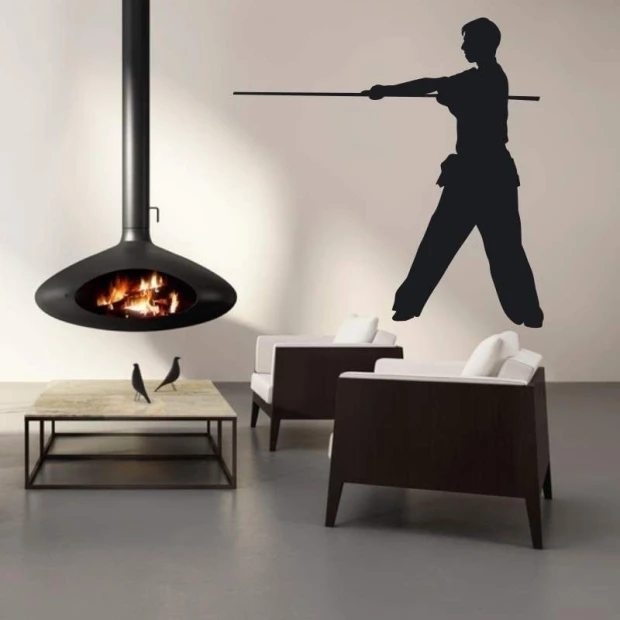 Sticker 03X 22 combat sports 1866 - Living room setup with light walls and modern dark furniture.