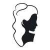 Painting template 02X 09 female profile 1906 - Graphic design featuring a woman with wavy hair in a minimalist style.