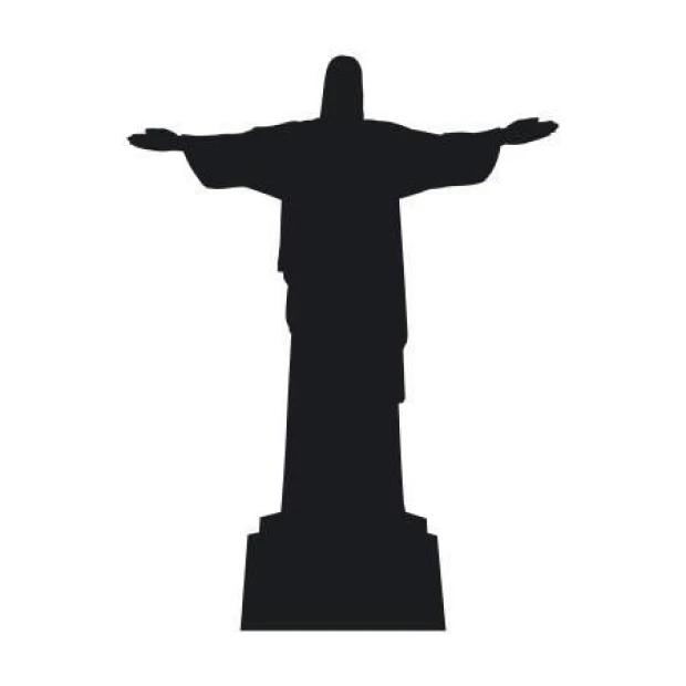 Painting template 02X 11 Christ from Rio 1898 - Graphic design featuring Christ with outstretched arms on a rectangular background.