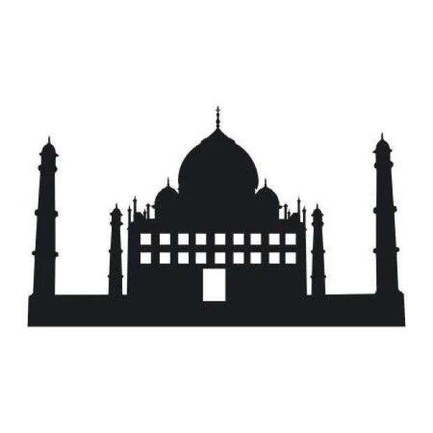 Painting template 02X 16 Taj Mahal 1899 - Graphic design featuring a dome-shaped building with four towers.