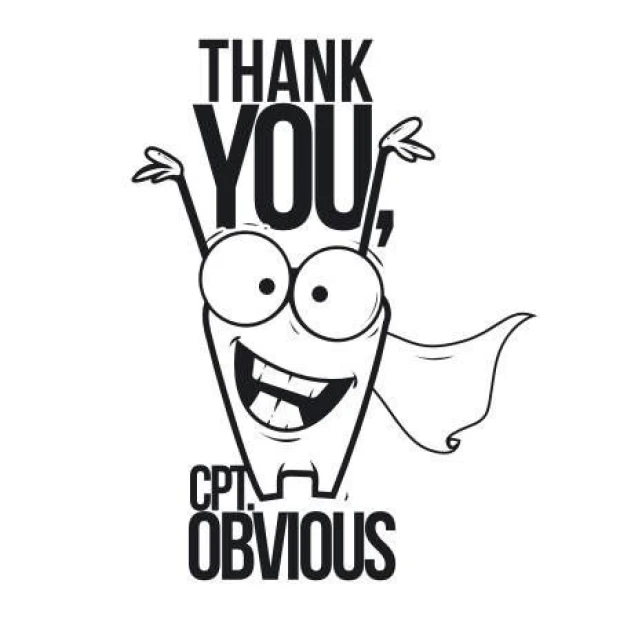 Painting template 02X 21 thank you cpt obvious 1914 - Graphic design. Character with big eyes, smiling, wearing a cape.
