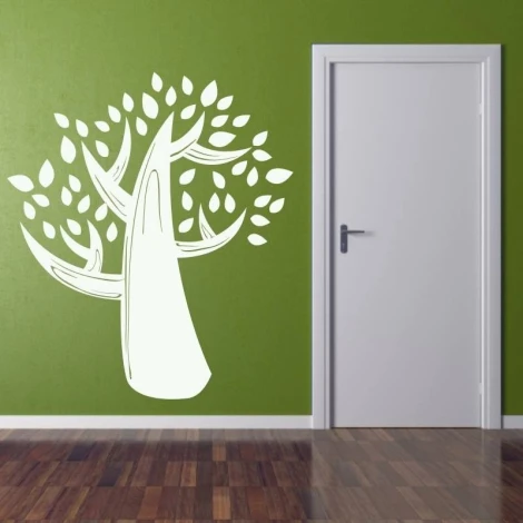Painting template 02X 04 tree 1930 - Graphic design featuring a stylized tree with rounded leaves.