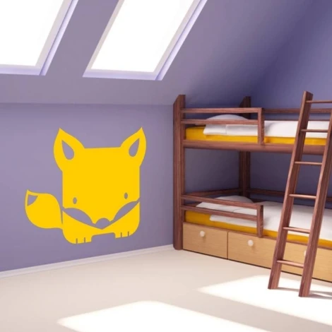Painting template 02X 07 fox 1923 - Decor in a children\'s room. Purple walls, bunk beds.