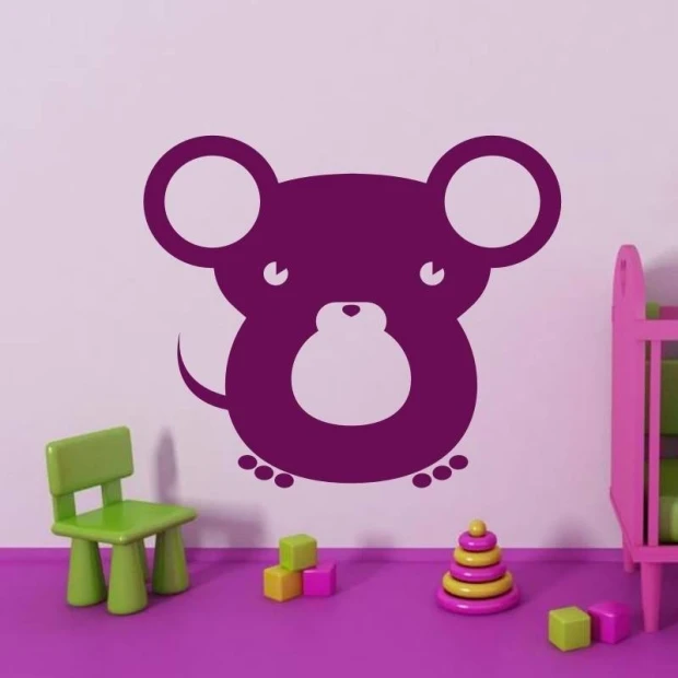 Mouse-shaped painting template 02X 07 featuring large ears and a round belly design.
