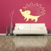 Painting template 02X 08 hedgehog 1918 - Living room setup. Red wall, light-colored furniture.