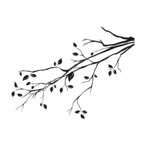 Painting template 02X 08 branch 1931 - Graphic design featuring a branch with delicate, branching lines.