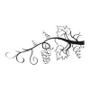 Painting template 02X 17 grapevine 1932 - Graphic design featuring branch shape with leaves and grape cluster.