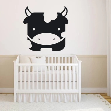Painting template 02X 23 cow 1925 - Decor in a child\'s room. Light-colored walls, simple furniture.