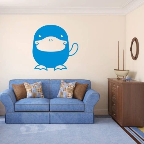 Painting template 02X 23 platypus 1927 - Living room setup. Light-colored walls, furniture in shades of blue.