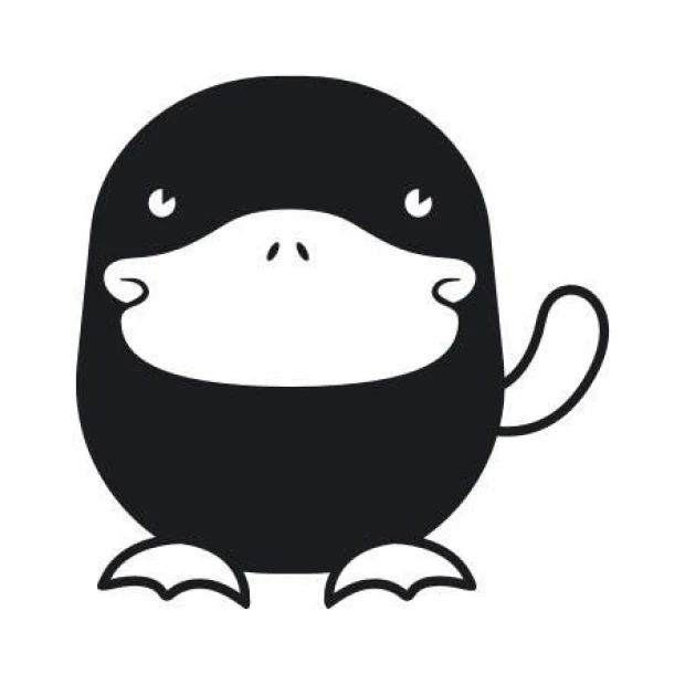 Painting template 02X 23 platypus 1927 - Graphic design. Shape resembling a platypus with a round body and short tail.