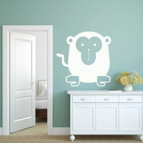 Painting template 02X 23 monkey 1928 - Decor in a child\'s room. Light-colored walls, white furniture.