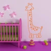 Painting template 02X 24 giraffe 1917 - Decor for a child\'s room. Light-colored walls, furniture in shades of pink.