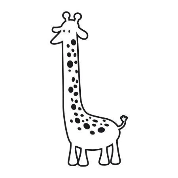 Painting template 02X 24 giraffe 1917 - Graphic design featuring a giraffe with a long neck and spots.