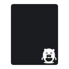 Chalk sticker beaver 107 - Graphic design. Black rectangle with a smiling white beaver image.