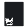 Chalkboard cow sticker 104 - Features a black surface with a white cow in the bottom left corner.