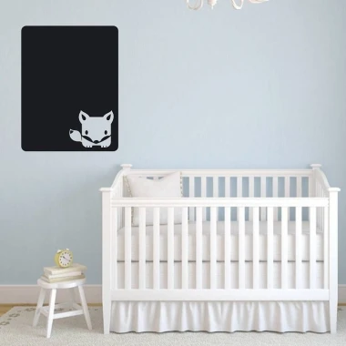 Chalk sticker fox 103 - Decor for a child\'s room. Light-colored walls and white furniture.