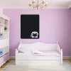 Chalkboard monkey sticker 105 - Decor in a child\'s room. Light purple walls, white furniture.