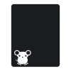 Chalk sticker mouse 102 - Graphic design. Black surface with a white mouse in the lower left corner.